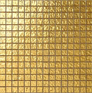 24K Gold Mosaic Glass Tile Luxury Hotel Pool Decoration Luxury Interior Wall Mosaic Square Sandwich Gold Leaf Interior Walls