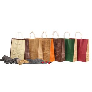 Cheap Custom logo Recyclable Kraft Paper Bag Wholesale with logo Print