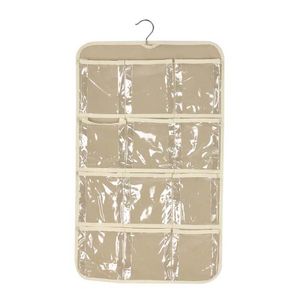Tencie Hanging Jewelry Organizer Storage Roll Jewelry Holder for Earrings, Necklaces, Rings with Hanger Metal Hooks 12 Pockets