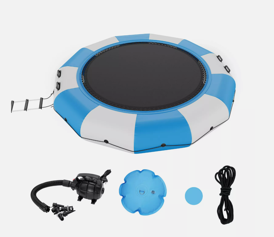 Factory Direct Sale Inflatable Lake Water Trampoline Round Inflatable Floating Trampoline With Pump