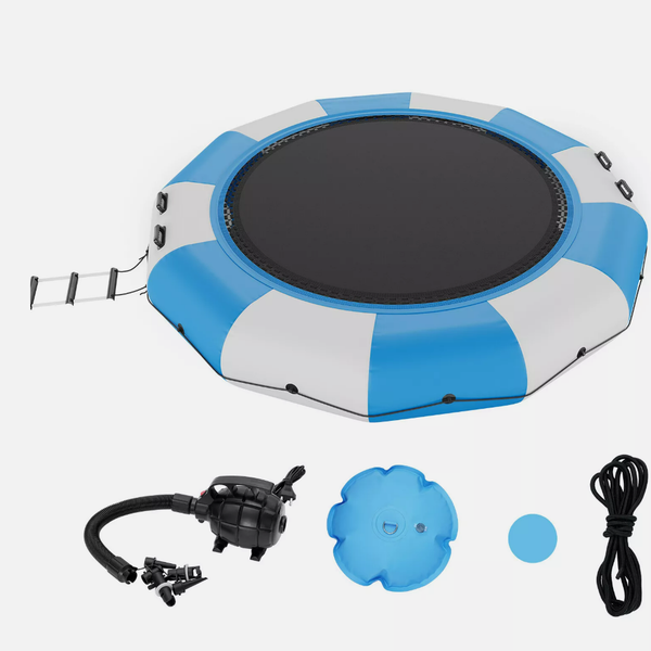 Factory Direct Sale Inflatable Lake Water Trampoline Round Inflatable Floating Trampoline With Pump