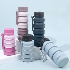 Portable Foldable Leakproof Outdoor Folding Drink Cup Silicone Water Bottle Collapsible Travel Silicone Water Bottle