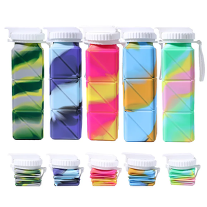 Portable Foldable Leakproof Outdoor Folding Drink Cup Silicone Water Bottle Collapsible Travel Silicone Water Bottle
