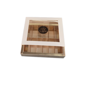 HXPP Developed High Standard Golden Printing 350g Truffle Cardboard Chocolate Packaging Box for 8/12/16 Pieces Chocolate Box