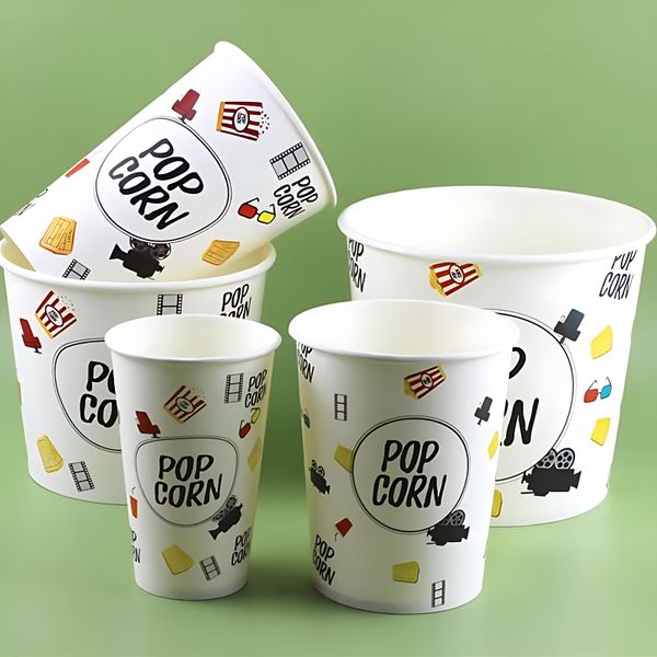 Xiamen Eco Friendly Oilproof and Waterproof Popcorn Tubes with Custom Design Disposable Paper Popcorn Buckets From 32oz to 130oz