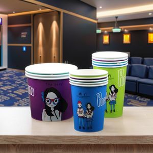 Xiamen Takeaway Movie Customized Durable Disposable Popcorn Bucket Greaseproof Cardboard Popcorn Container for Cinema Theme Park