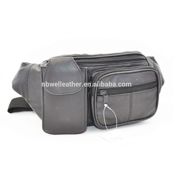 Lambskin leather waist bag belt bag for men
