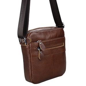 Men's Retro Fashion Vertical Genuine Leather Handbag Travel Crossbody Bags Bussiness Bag Men