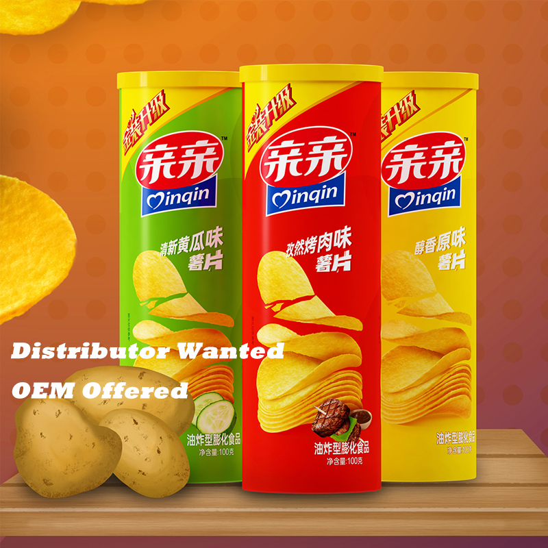 100g Crispy Puffed Canned Potato Chips Snacks Snak Exotic Chips