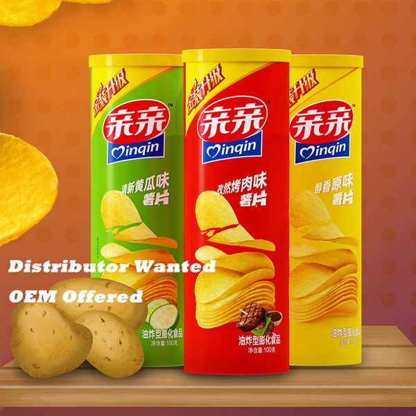 100g Crispy Puffed Canned Potato Chips Snacks Snak Exotic Chips