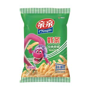 Qinqin Prawn Cracker Flavored Non-fried Healthy Food Puffed Seafood Snack with New Packing Wholesale Original 40g Roasted Snacks