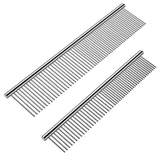 Pet Products Hair Removal Comb Dual Teeth Stainless Steel Row Comb Pet Grooming Comb for Cats and Dogs