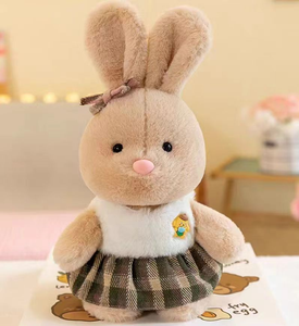 23cm Cheap Creative Cute Rabbit Animal Plush Toys Soft Human-like Plushie Dolls Pillow Gifts for Children