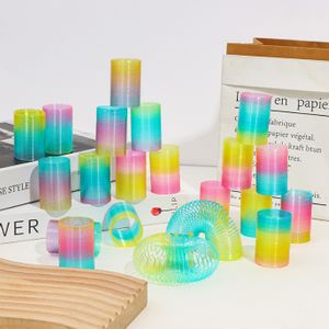 Wholesale 8.7x9cm Colorful Novelty Classic Plastic Rainbow Coil Magic Spring Toy Magic rainbow Spring Toy