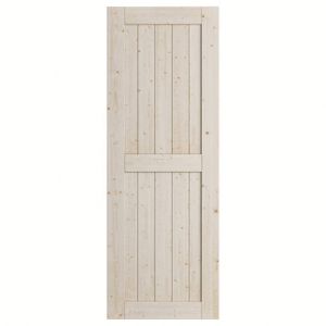 RheTech FSC&BSCI Factory's 30 X 84 Inch H-Shape DIY Unfinished Solid Pine Wood Panelled Slab Sliding Barn Wood Door Interiors