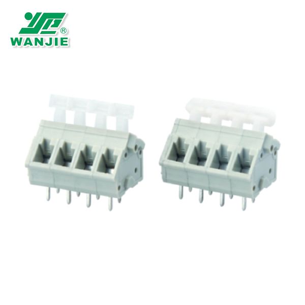 45 Degree Screwless Terminal Block with Button 5.0mm Pitch WJ243A-5.0