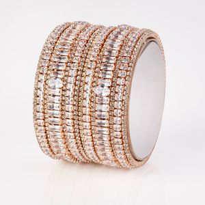 Hot Indian Diamond Fashion Bangles Set Eccentric Wedding Jewelry Selling Points