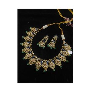 Luxury Kundan Moissanite Necklace Set Traditional Bridal Jewelry with a Modern Touch Available At Bulk Quantity From India