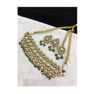 Enchanting Kundan Moissanite Necklace Set Perfect for Bridal Engagement and Formal Events Available For Wholsale From India