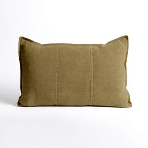 Natural Breathable Olive Green Linen Pillow Covers Lumbar Pillow Bedding Set Comfortable Home Textiles