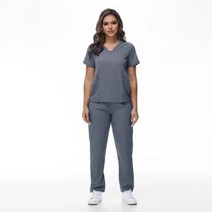 Two-Piece All-Purpose Polyester Medical Uniform for Men Women-for Hospital Clinic Dentist Beauty Salon Breathable Scrub set