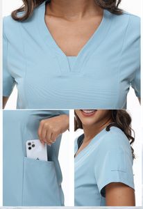 Unisex Two-Piece All-Purpose Polyester Scrub Set Comfortable Medical Uniform for Men Women for Hospital Clinic Beauty Salon