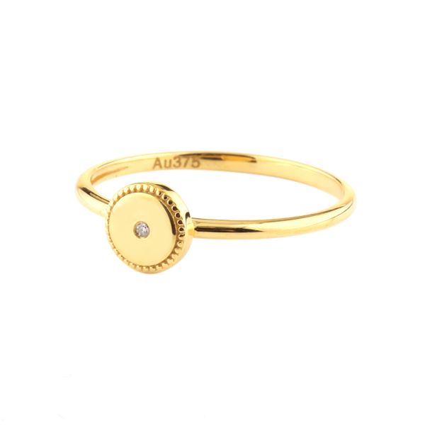 9K 14K 18K Solid Gold Diamond Simple Ring Karat Gold  Ring for Women Simple k Gold Jewelry