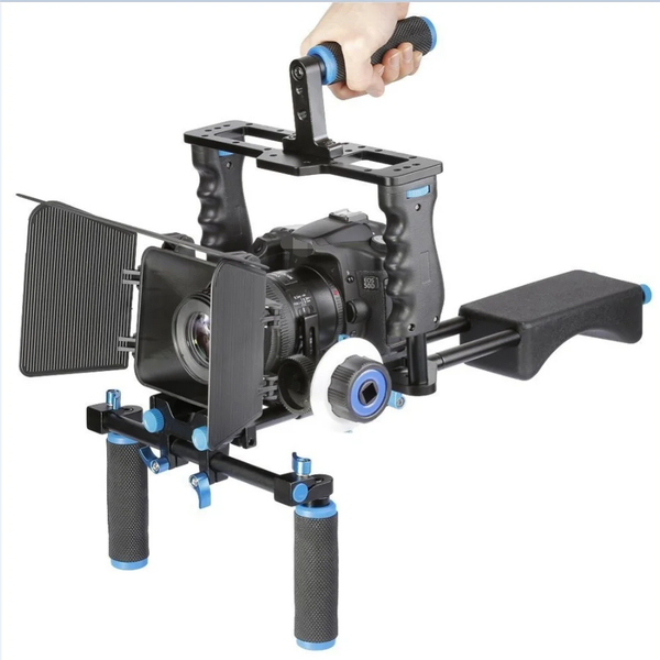 Universal Professional Dslr Camera Rig Cage Camera Stabilizer Kit With Follow Focus Matte Box for canon