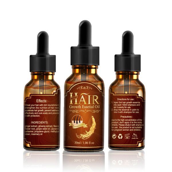 ALIVER 30ml Wholesale Organic Natural Formula Strengthen Ginger Hair Growth Oil Serum, Hair Growth Serum