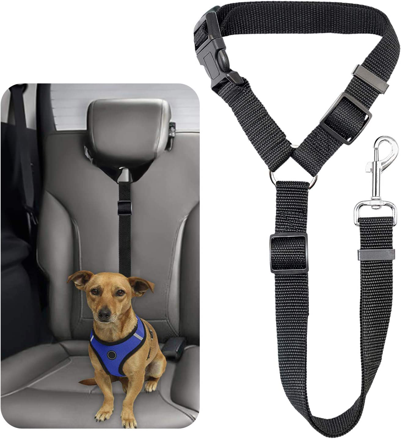 Pet Dog Car Seat Harness Car Headrest Restraint Adjustable Safety Leads Vehicle Car Seatbelt for Dog