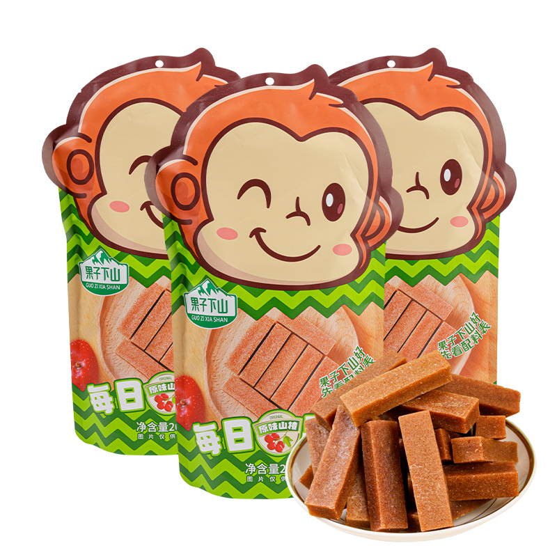 Sweet Tasting Healthy Hawthorn Berry Strip Snacks Soft Texture Baked Process Packaged in Bags