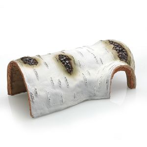Reptile Terrarium Aquarium Decor Resin Fish Hide House W/Bark Simulation Birch Wood Arch & Pet-Friendly Design