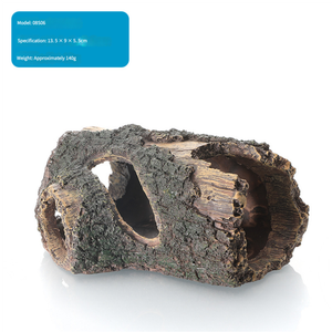 Resin Simulation Wood House Aquarium Decor for Fish Tank Hideout Caves Small Lizards & Reptiles Betta Turtles Decorations