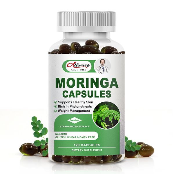 Private Label 120pcs Moringa Capsules Organic Moringa Leaf Extract Weight Management Dietary Supplement