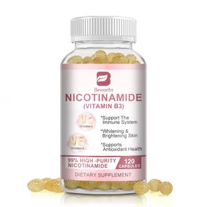 Beworths Vitamin B3 Skin Whitening Supplement 120pcs Vitamin B3 Complex Nicotinamide Capsules