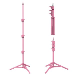 MAMEN 67"170cm Pink Tripod Stand for Phone 1/4 Universal Screw Connector Light Tripod for Mobile