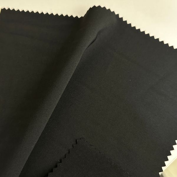 Four Stretch Polyester Woven Fabric 92%Polyester 8%Spandex 141 Black