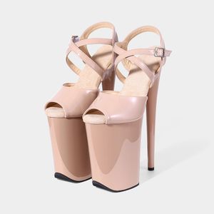 Women Exotic Pole Dance Ankle Strap Sandal 23cm Platform PU Sexy Stiletto Custom Design High Heel clear Dress Shoes Protector