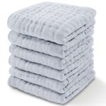 Customized Color Printing Six-Layer Organic Cotton Muslin Washcloth Baby Clothing - Light Grey - Pack of 6