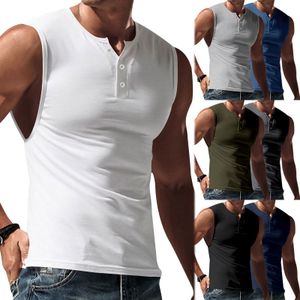 2025 men's light board solid color summer sports vest wide-shoulder men's sweater slim sleeveless t-shirt trend
