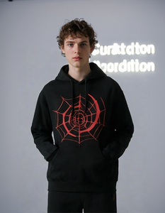 2024 New Street Fashion Spider Print Cotton Hoodie Loose Spiderman Cotton Hoodie Casual Funny Men's Hoodies & Sweatshirts