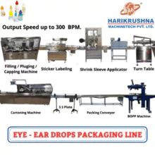 Eye-Ear Drop (3 Piece Vial) Packaging Line - Eye Drops Filling Machine