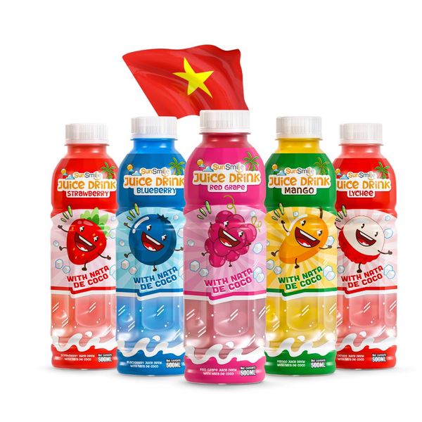 Best-Selling Product 500ml Tropical Juice Drink with Nata De Coco Jelly NAWON Private Label Manufacturer, Free Sample, Wholesale