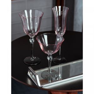 Conjunto 2 Taças para Vinho Lily 250ml Rosa e Cinza Vidro - Wolff