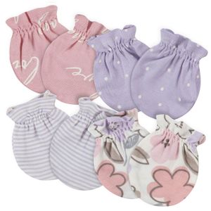 Gerber Adorable 4-Pack Infant Ballerina Bunny Mittens Cute No Scratch Baby Clothing for Girls