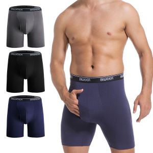 European American Men's Modal Boxer Briefs Fitness Sports Underwear Silk Fabric Customized Logo Waist Boxer Briefs for Export