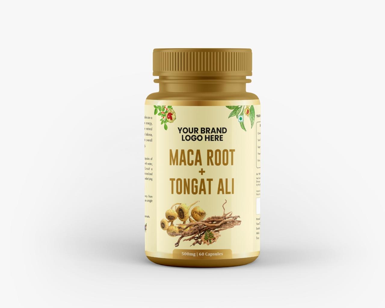 Maca Root & Tongkat Ali Capsules Natural Supplement for Energy and Stamina Supports Hormone Balance and Overall Wellness