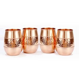 Ayurveda Health Benefits Copper Water Glass Wholesale and High Quality Copper Water Drinking Glass Set Anniversary Gift