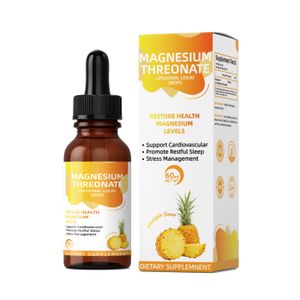 Pineapple Flavored Magnesium Threonate Drops Healthcare Supplement for Cardiovascular Health Sleep & Stress Relief