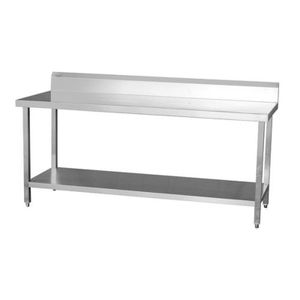 Best Selling 201 Stainless Steel Work Table for Hotels Restaurants Equipped with Backrest & round Leg Kitchen Equipment Machines